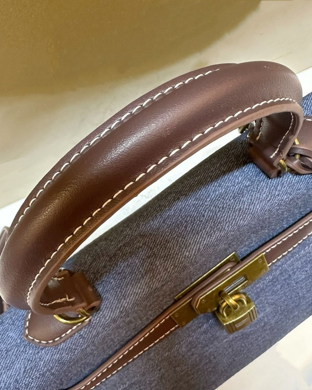 HERMES Kelly Denim Bag 28cm