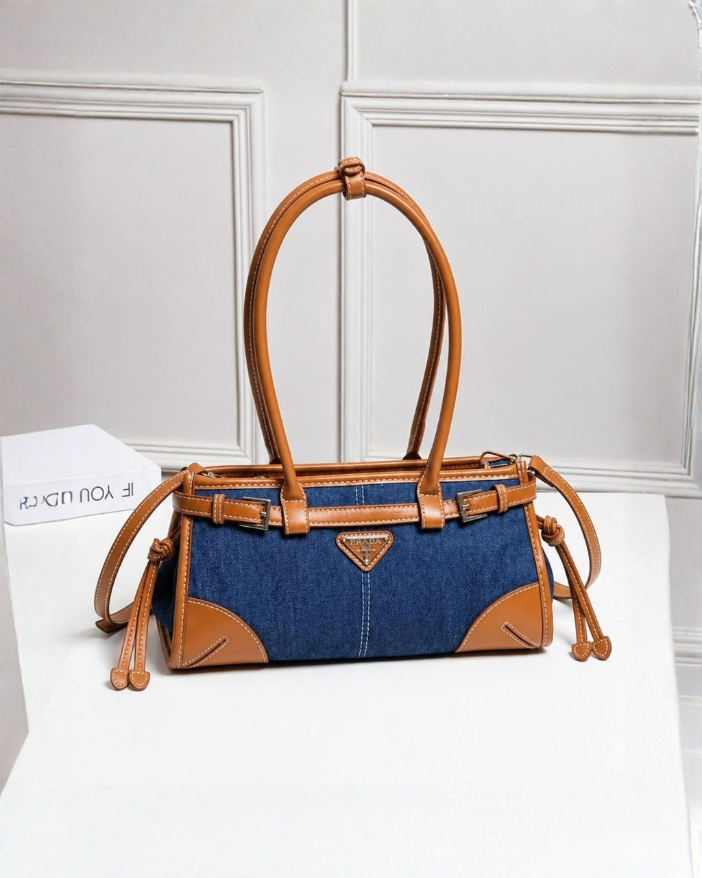 PRADA Denim Tote Bag 32cm A+
