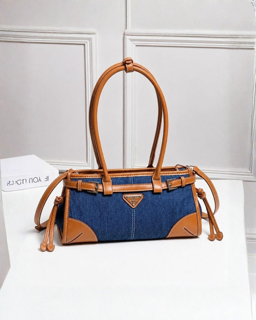 PRADA Denim Tote Bag 32cm A+