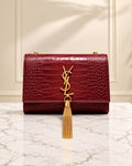 YSL Croc Shoulder Bag 22cm