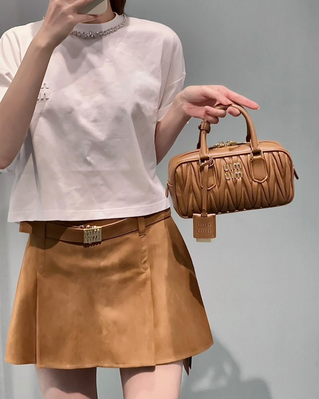 MIU MIU Matelassé Top Handle Bag 25cm