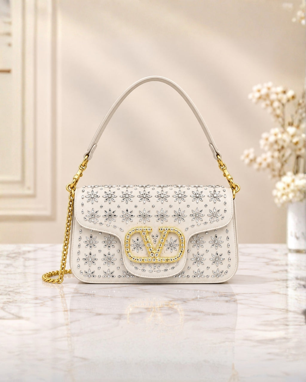 VALENTINO Floral Crystal Bag Small 22cm