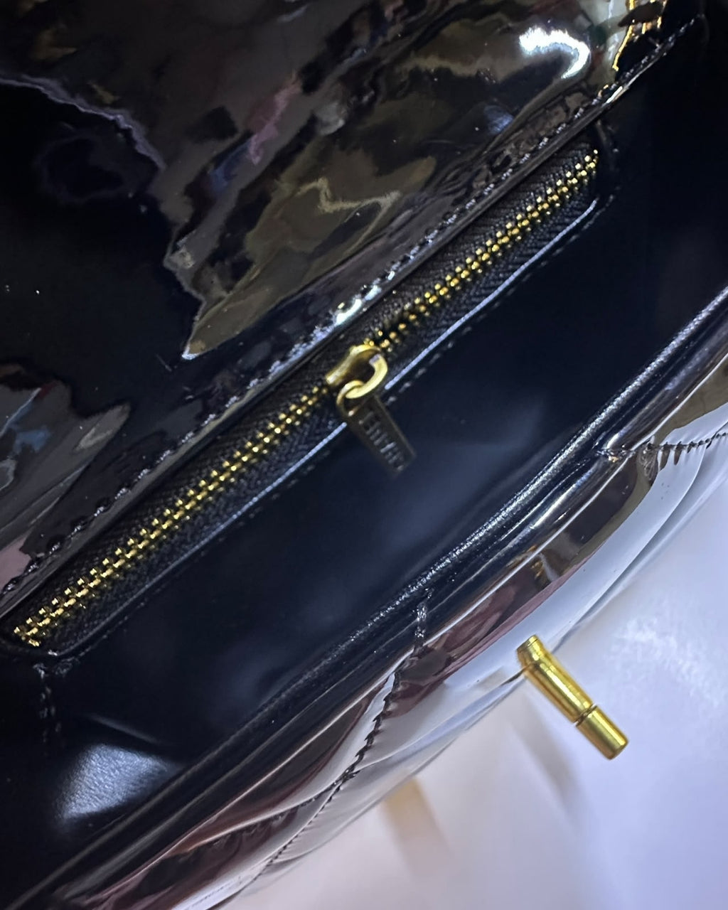CHANEL Glossy Quilted Mini Top Handle Bag 20cm