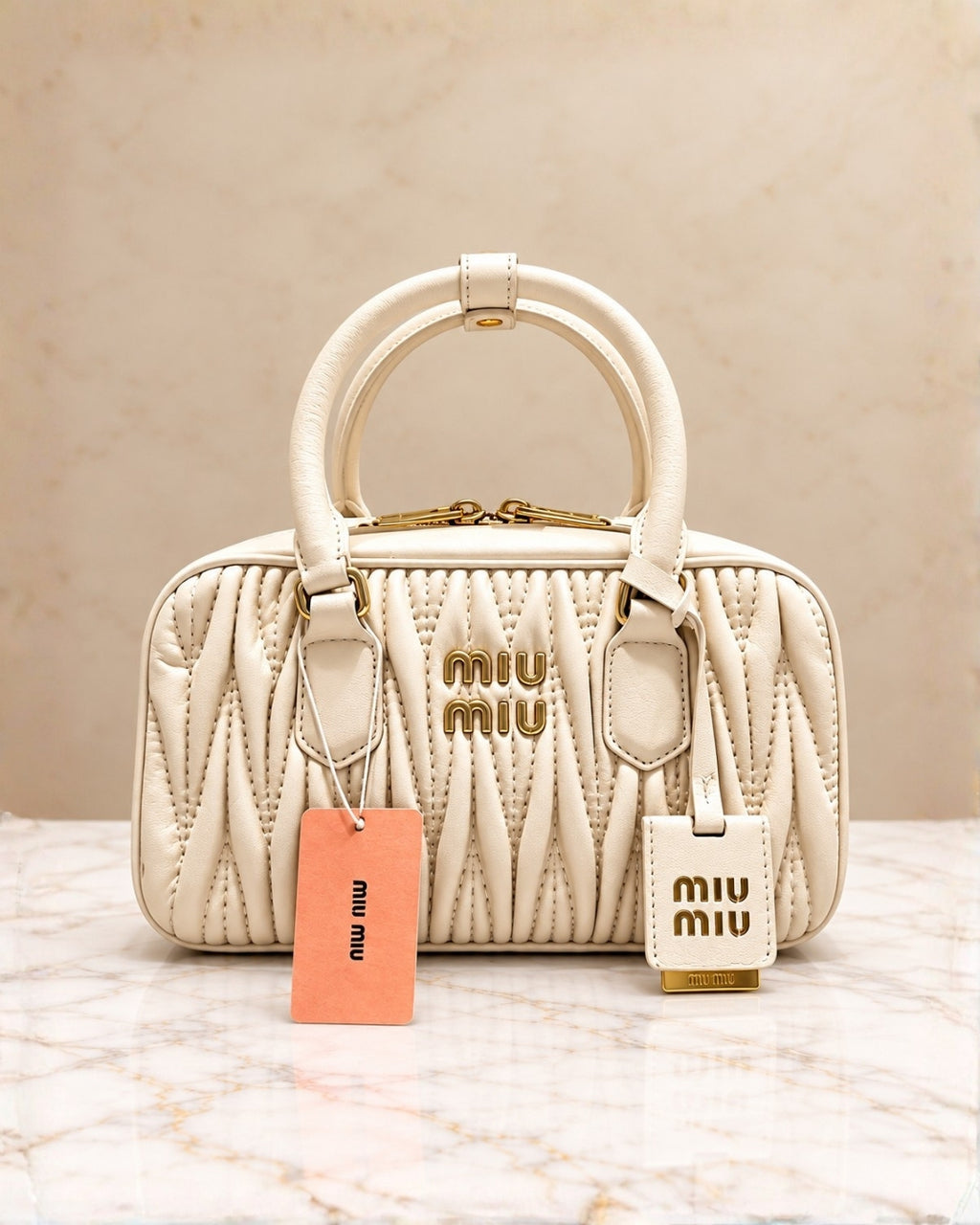 MIU MIU Matelassé Top Handle Bag 25cm