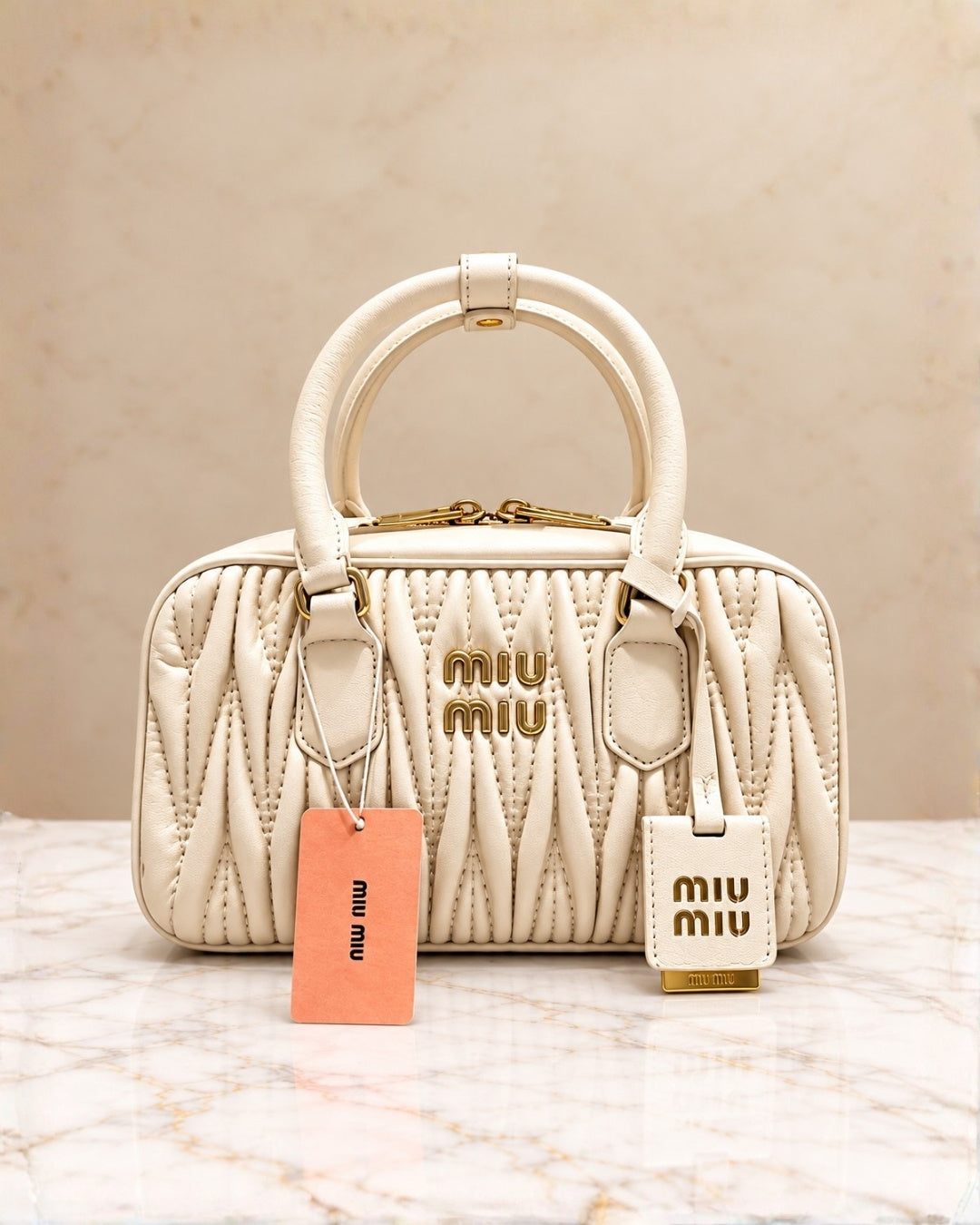 MIU MIU Matelassé Top Handle Bag 25cm