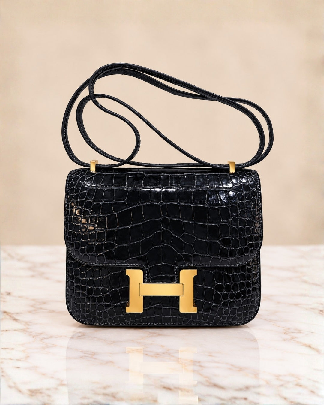 Hermès Croc Shoulder Bag 20cm