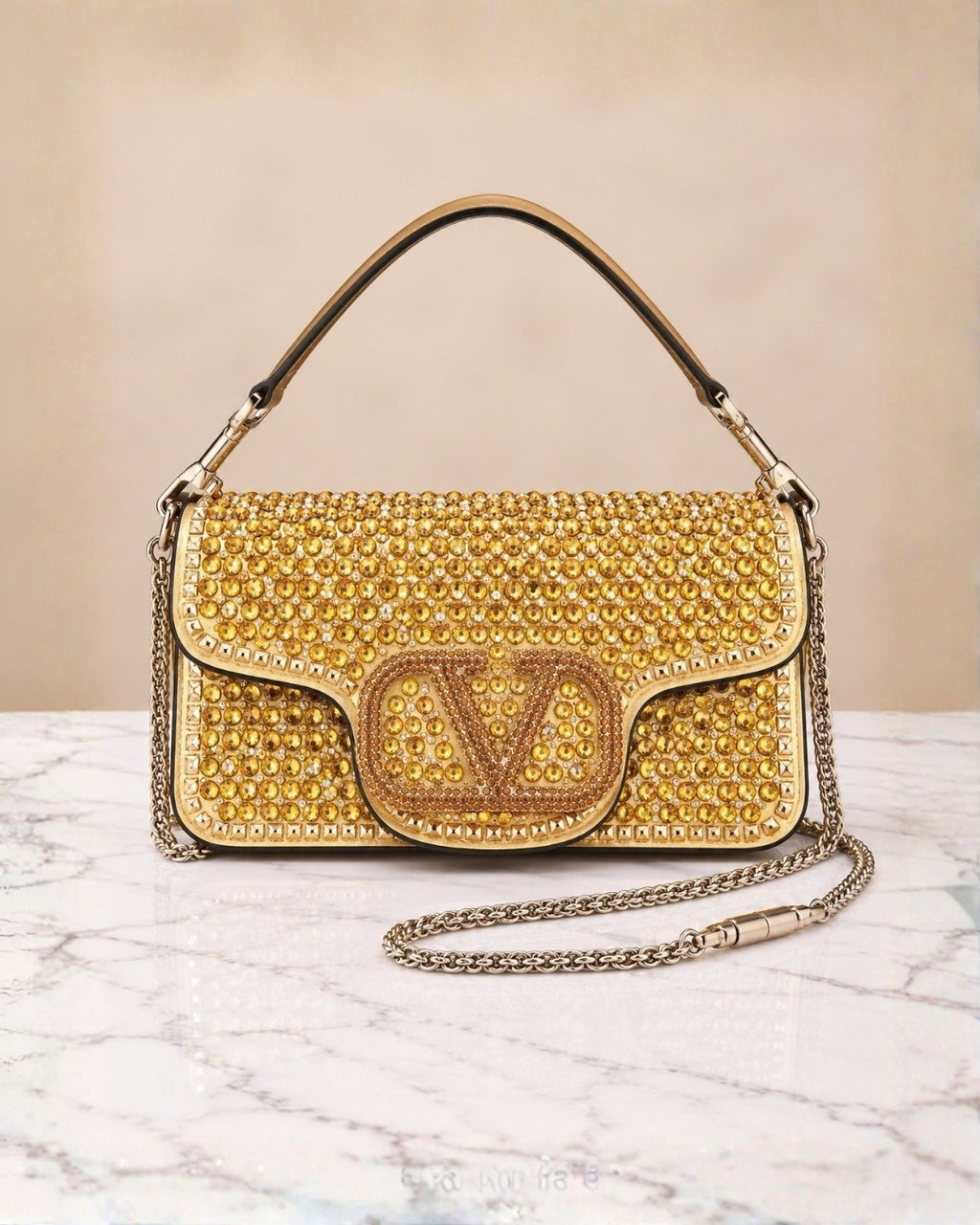 VALENTINO Crystal Shoulder Bag 24cm A+