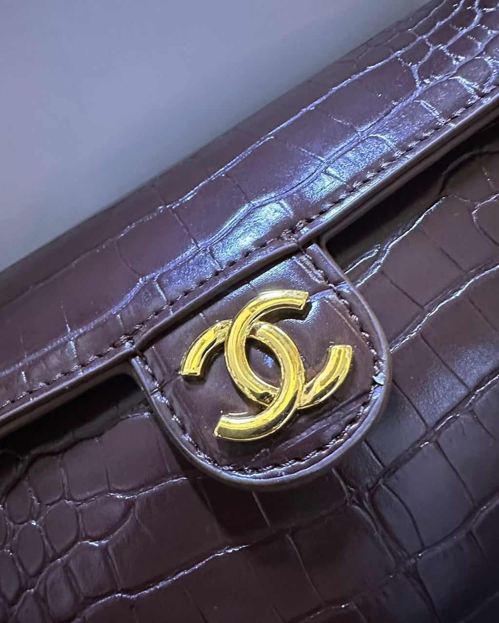CHANEL Croc Shoulder Bag 25cm