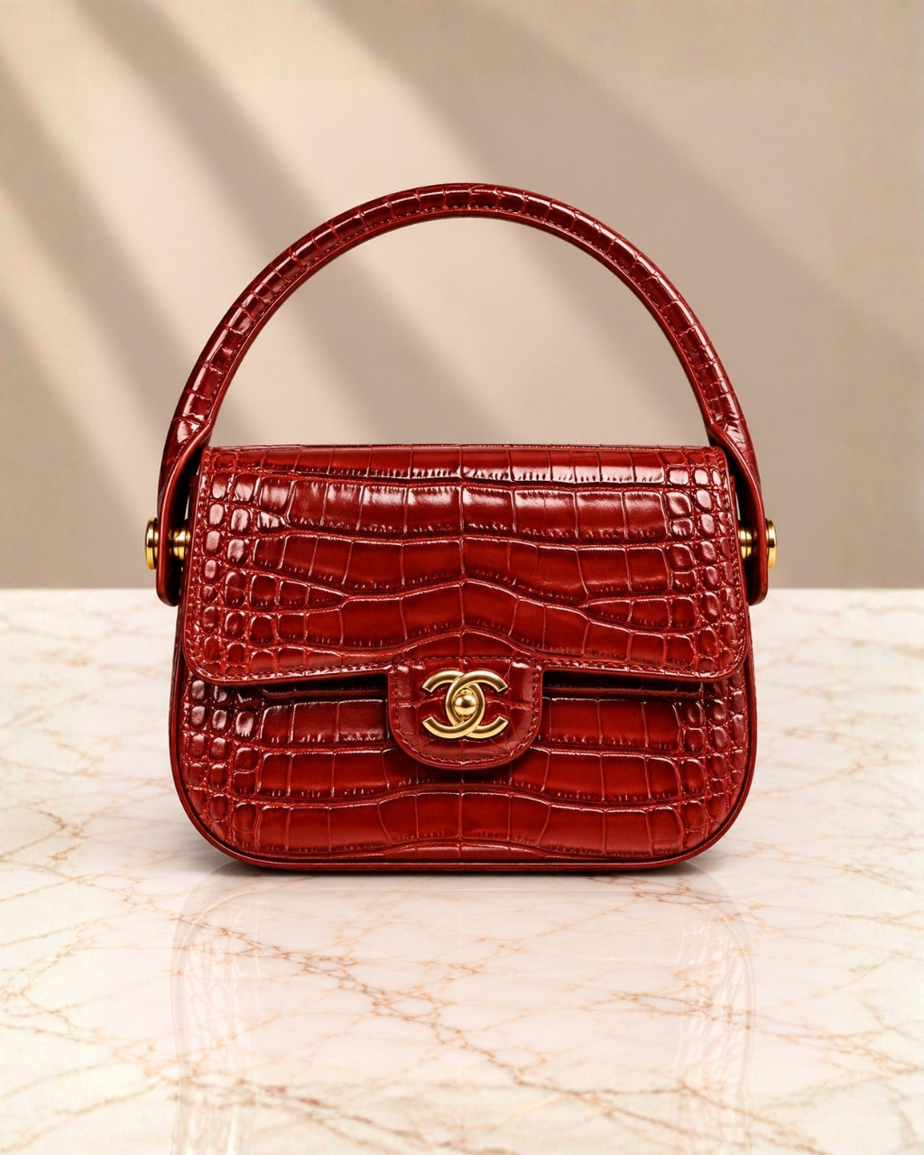 CHANEL Croc Mini Top Handle Bag 21cm