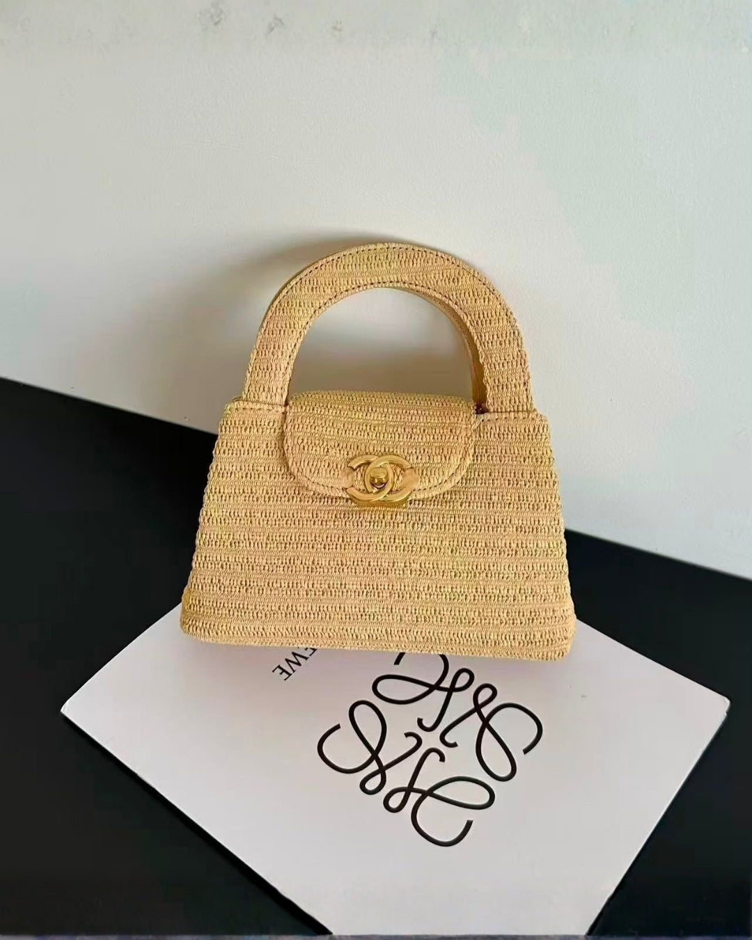 CHANEL MINI Woven Top Handle Bag 20 cm