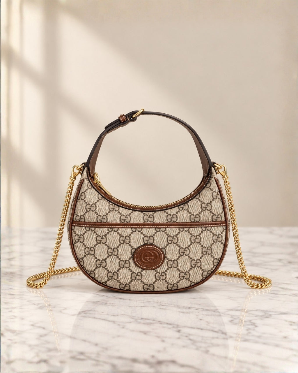 GUCCU GG Half Moon Mini Bag 22cm