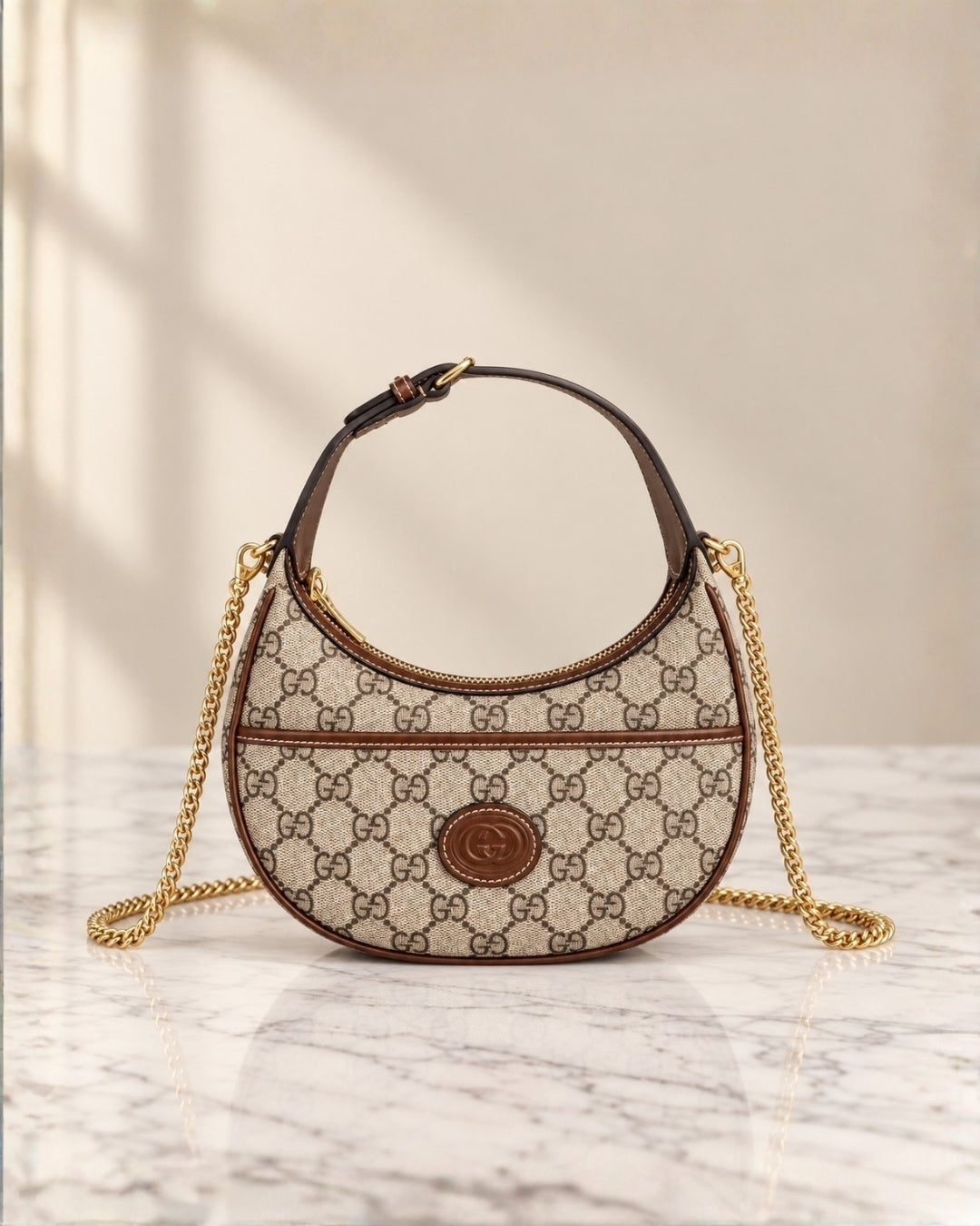 GUCCU GG Half Moon Mini Bag 22cm