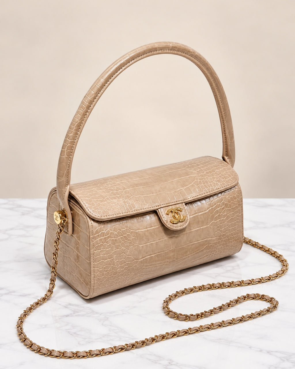 CHANEL Croc Shoulder Bag 25cm