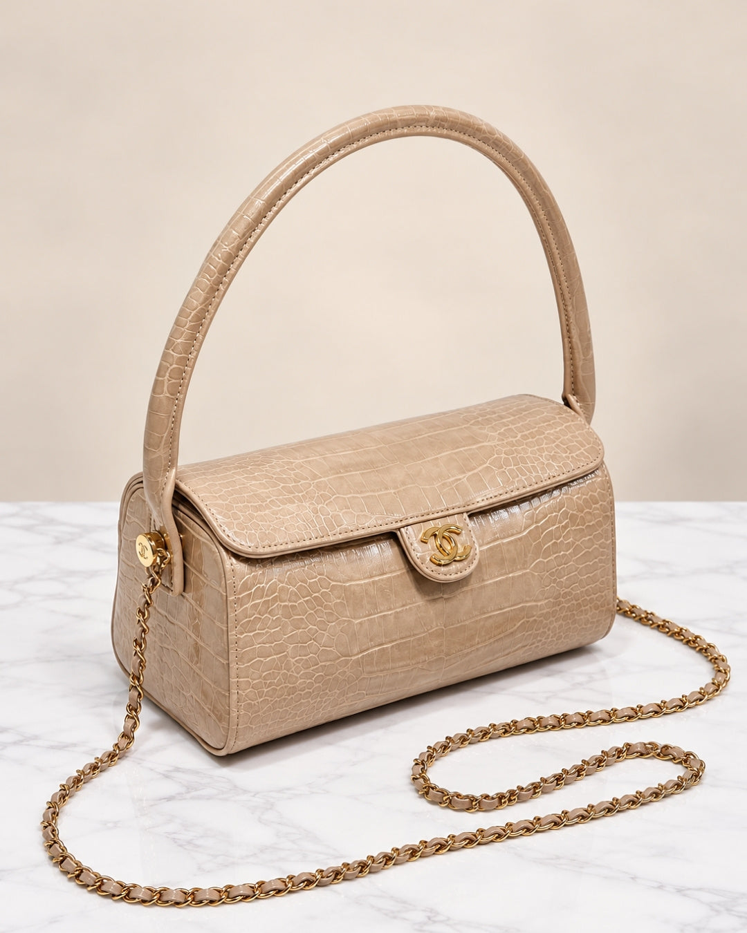 CHANEL Croc Shoulder Bag 25cm