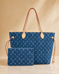 LV Neverfull Denim Tote 32cm A+