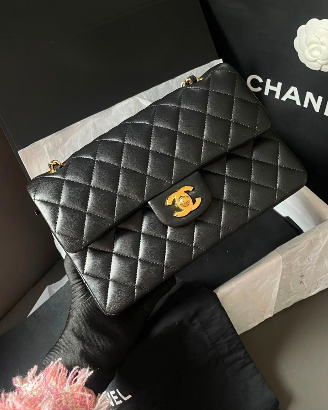 CHANEL Classic Double Flap Shoulder Bag 26cm A+
