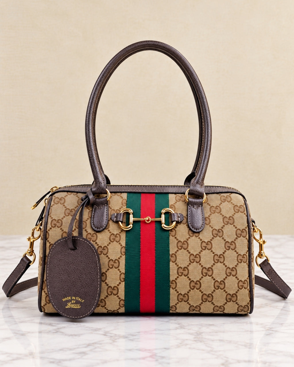 GUCCI Web Boston Tote 30cm