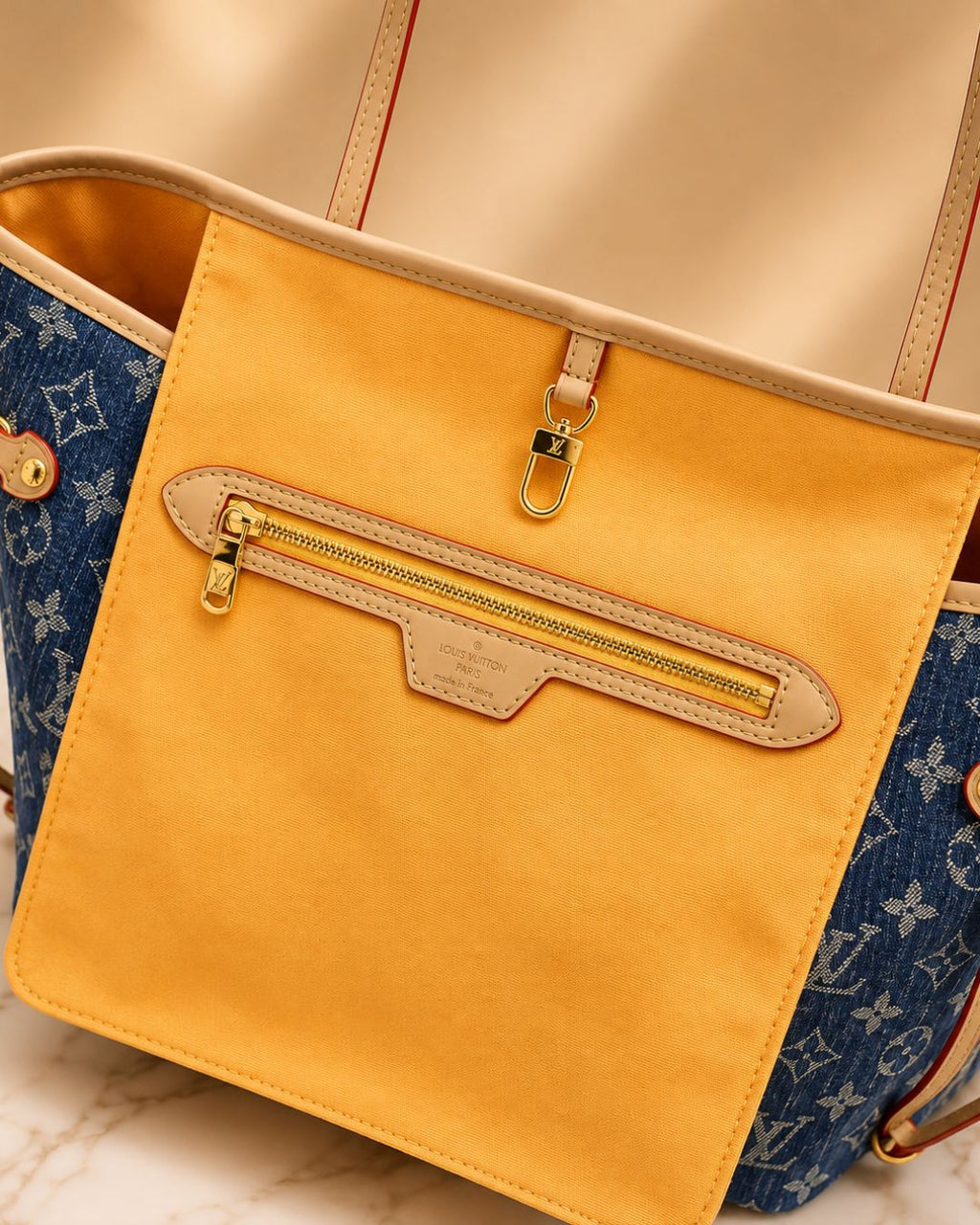 LV Neverfull Denim Tote 32cm A+