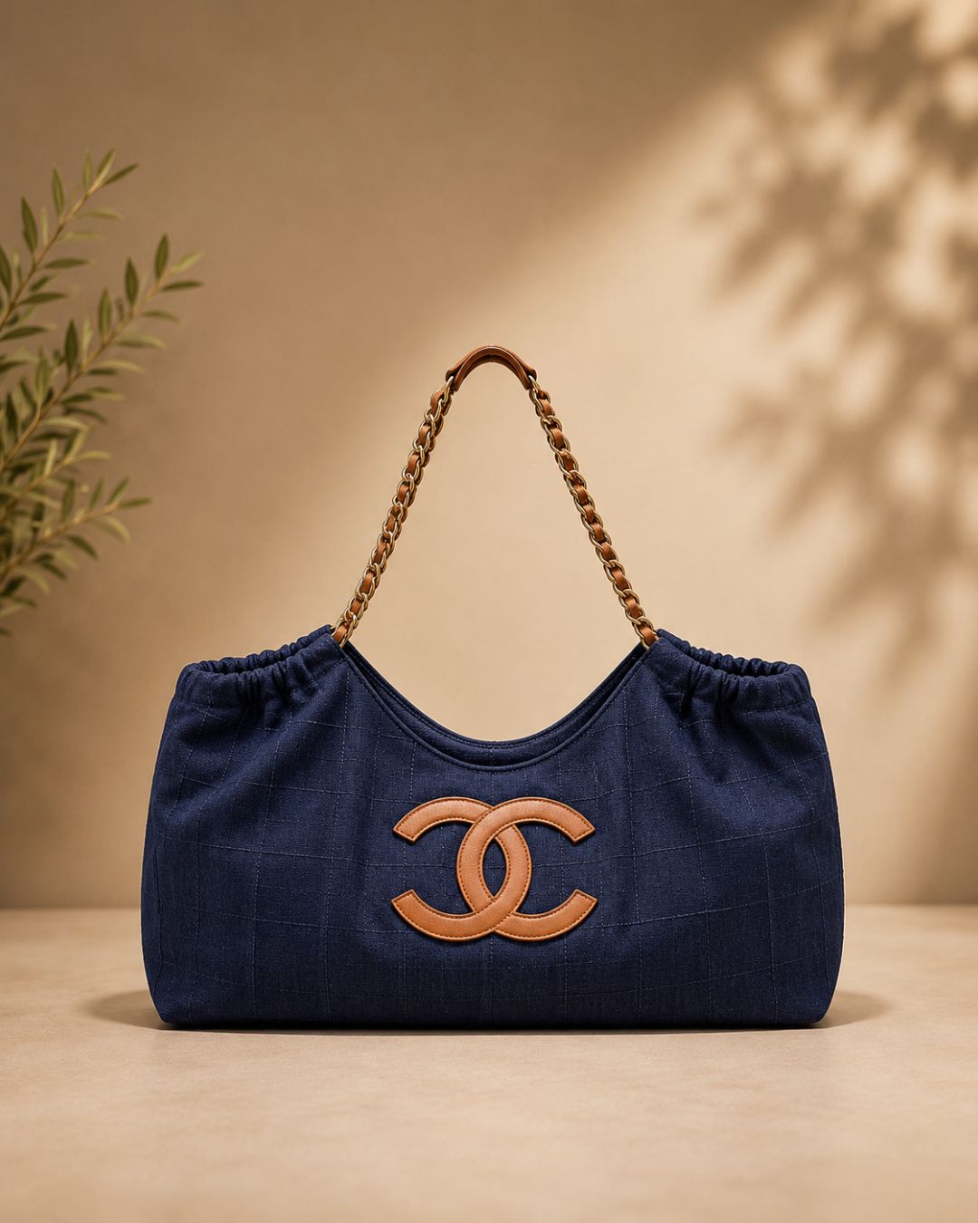 CHANEL Quilted Chain-Handle Tote 55cm A+