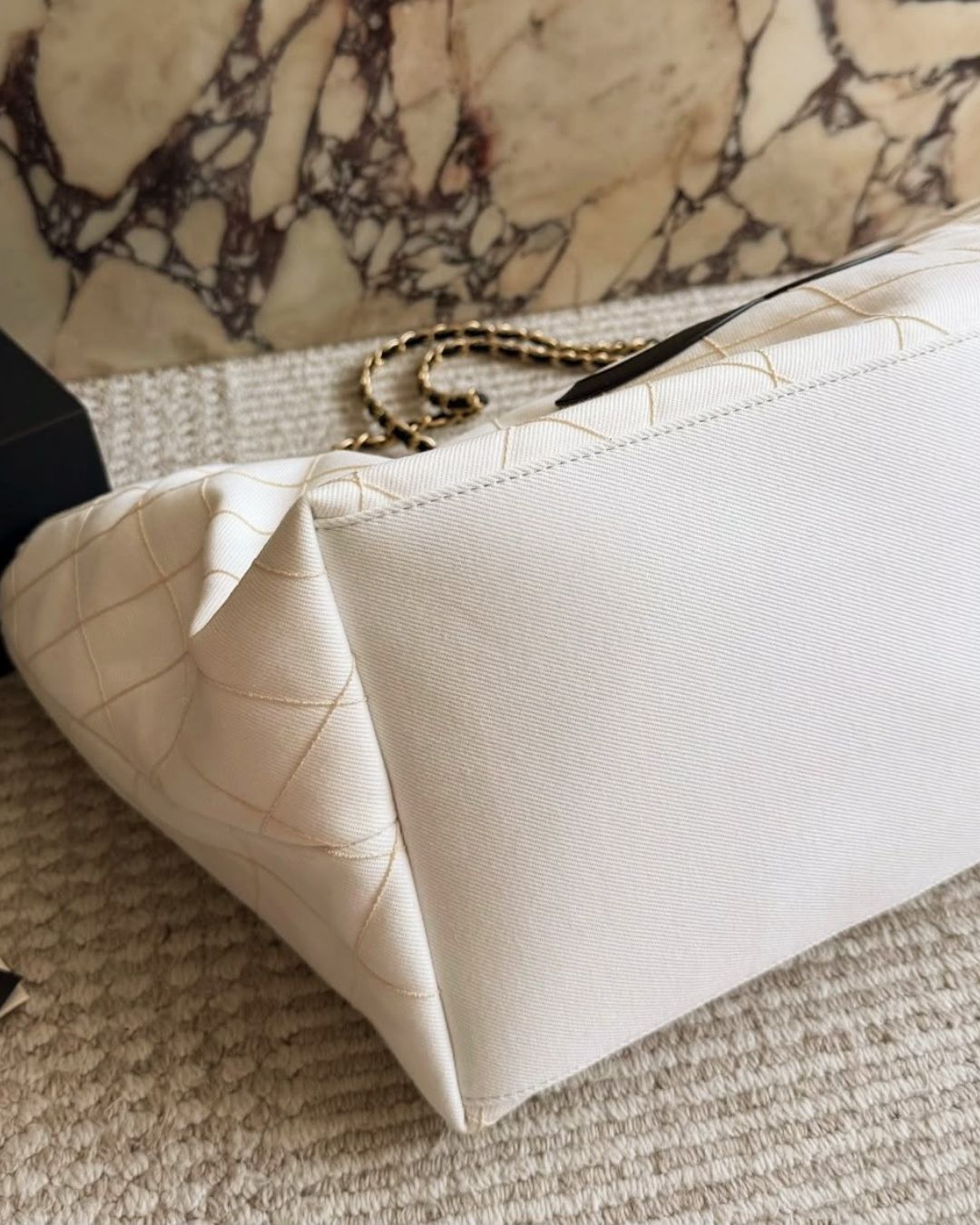 CHANEL Quilted Chain-Handle Tote 55cm A+