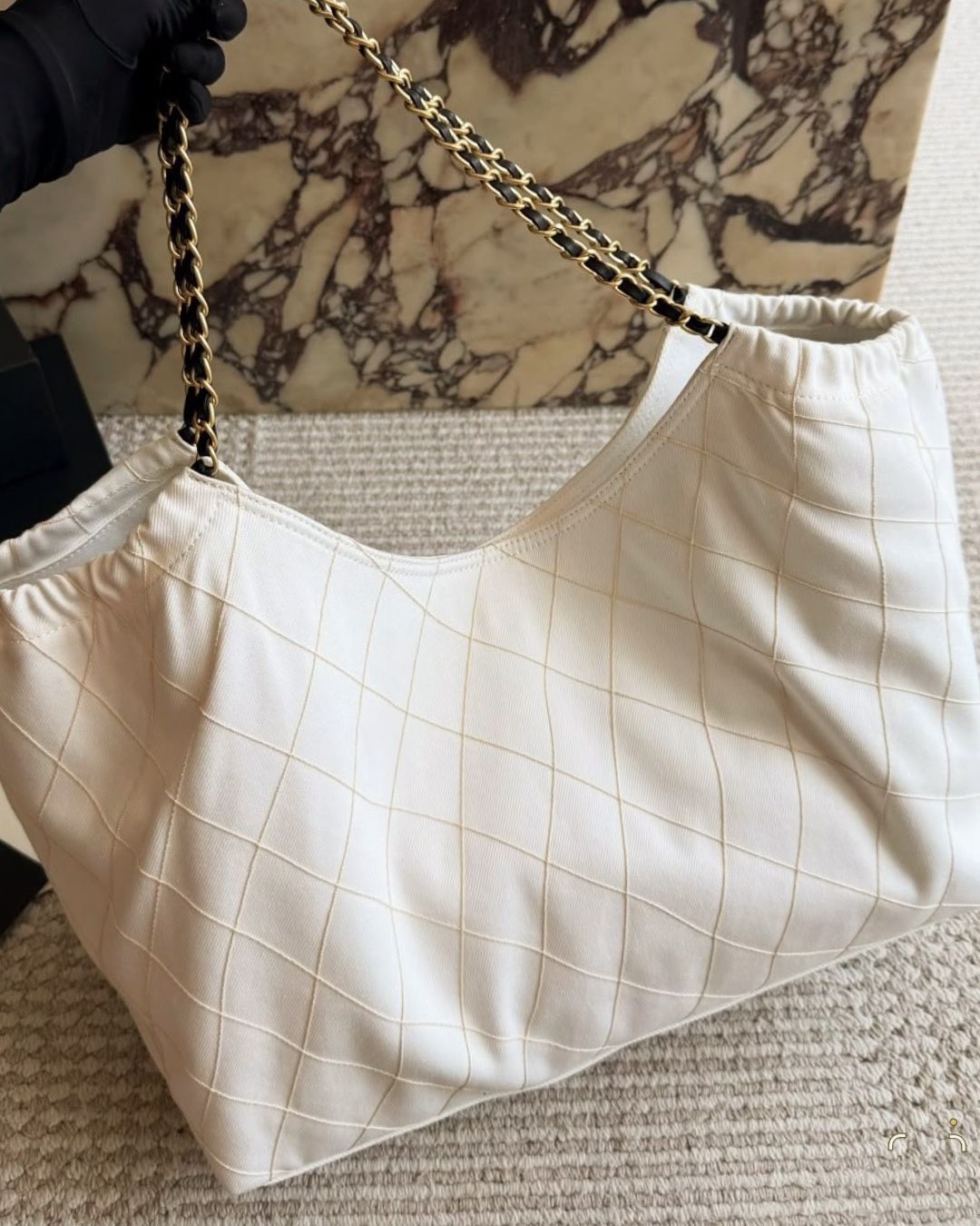 CHANEL Quilted Chain-Handle Tote 55cm A+
