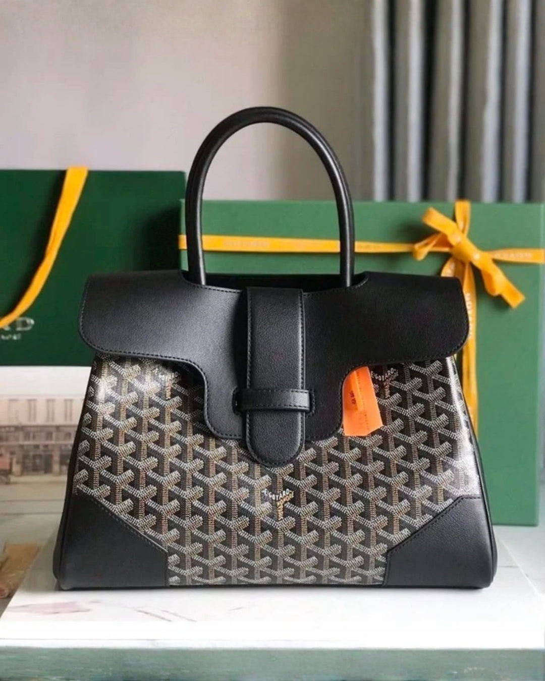 GOYARD Structured Monogram Top Handle Bag 33cm A+