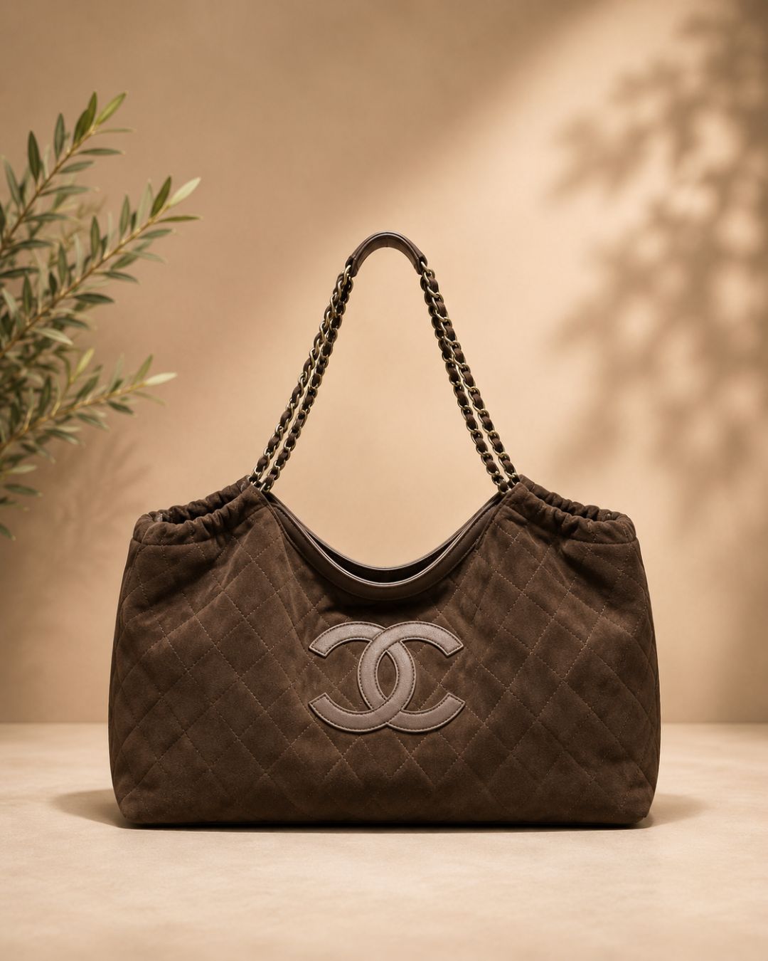 CHANEL Quilted Chain-Handle Tote 55cm A+