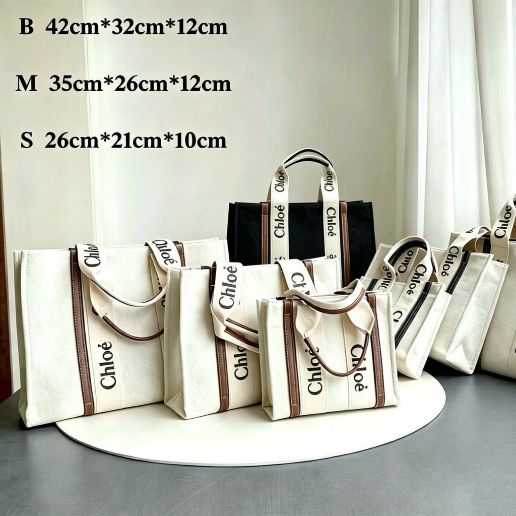 CHLOÉ Canvas Tote Bag 3 Sizes