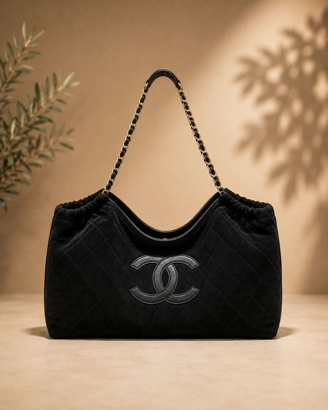 CHANEL Quilted Chain-Handle Tote 55cm A+