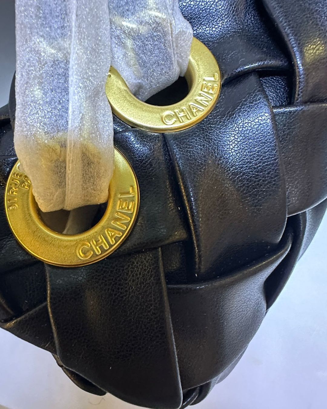 CHANEL Woven Shoulder Bag 25 cm A+