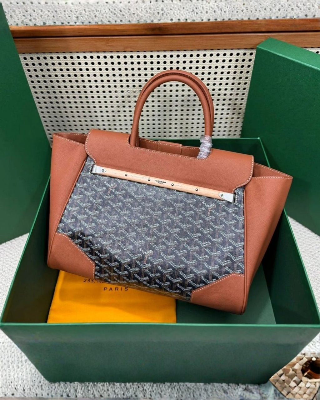 GOYARD Structured Monogram Top Handle Bag 33cm A+