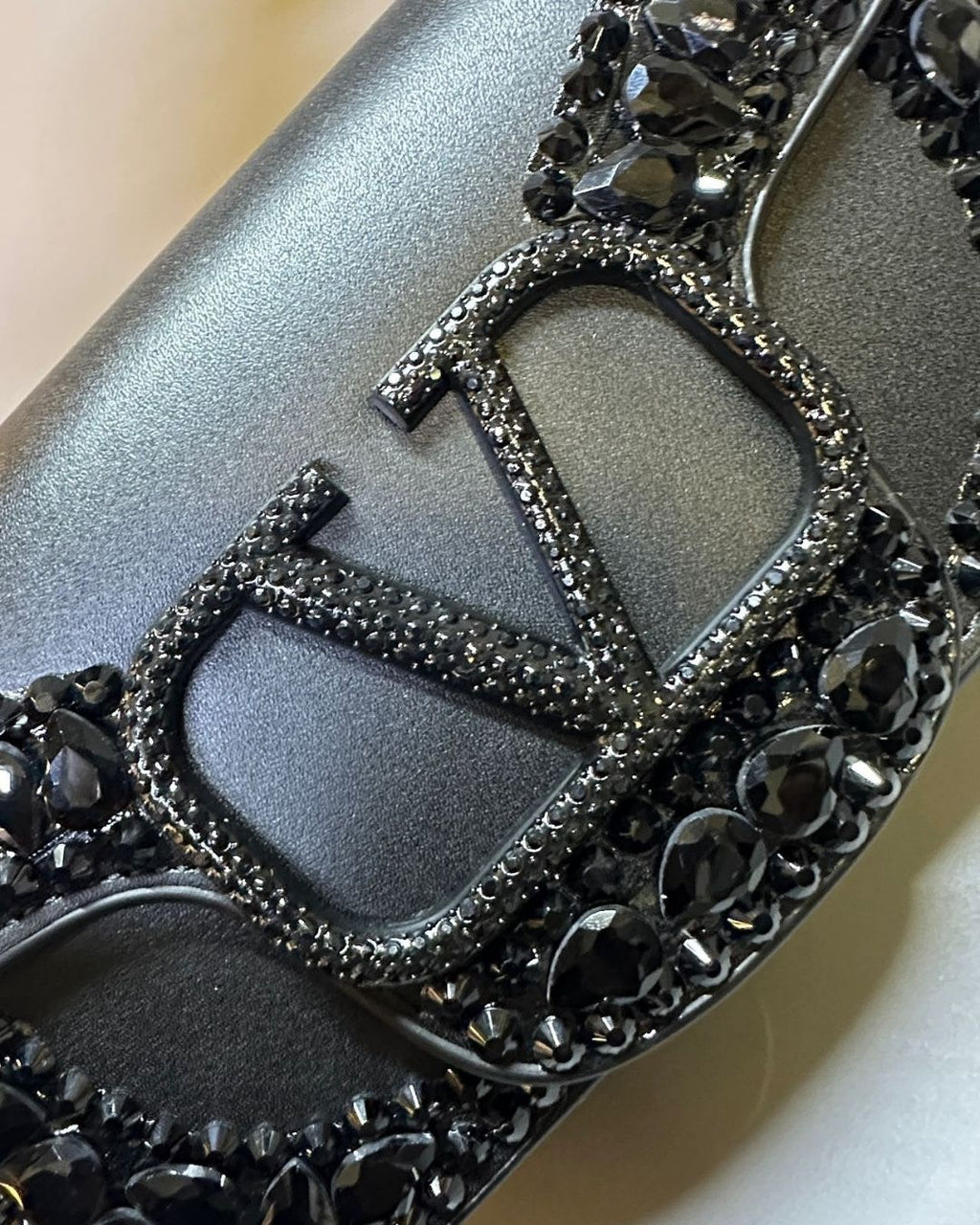 VALENTINO Crystal-Embellished VLOGO Bag 20cm A+