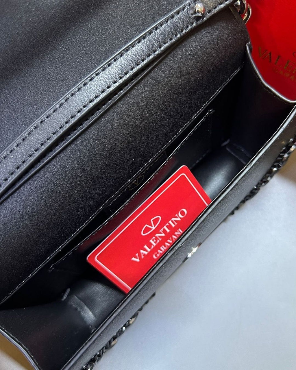 VALENTINO Crystal-Embellished VLOGO Bag 20cm A+