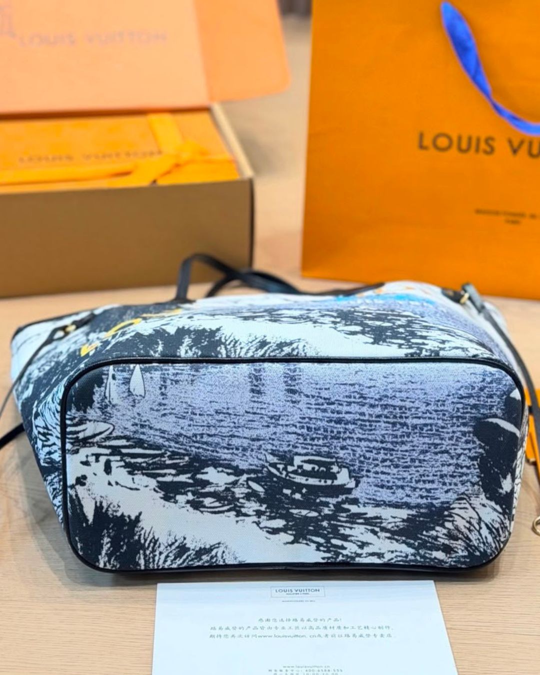 LV Neverfull Printed Canvas Tote 45cm Master