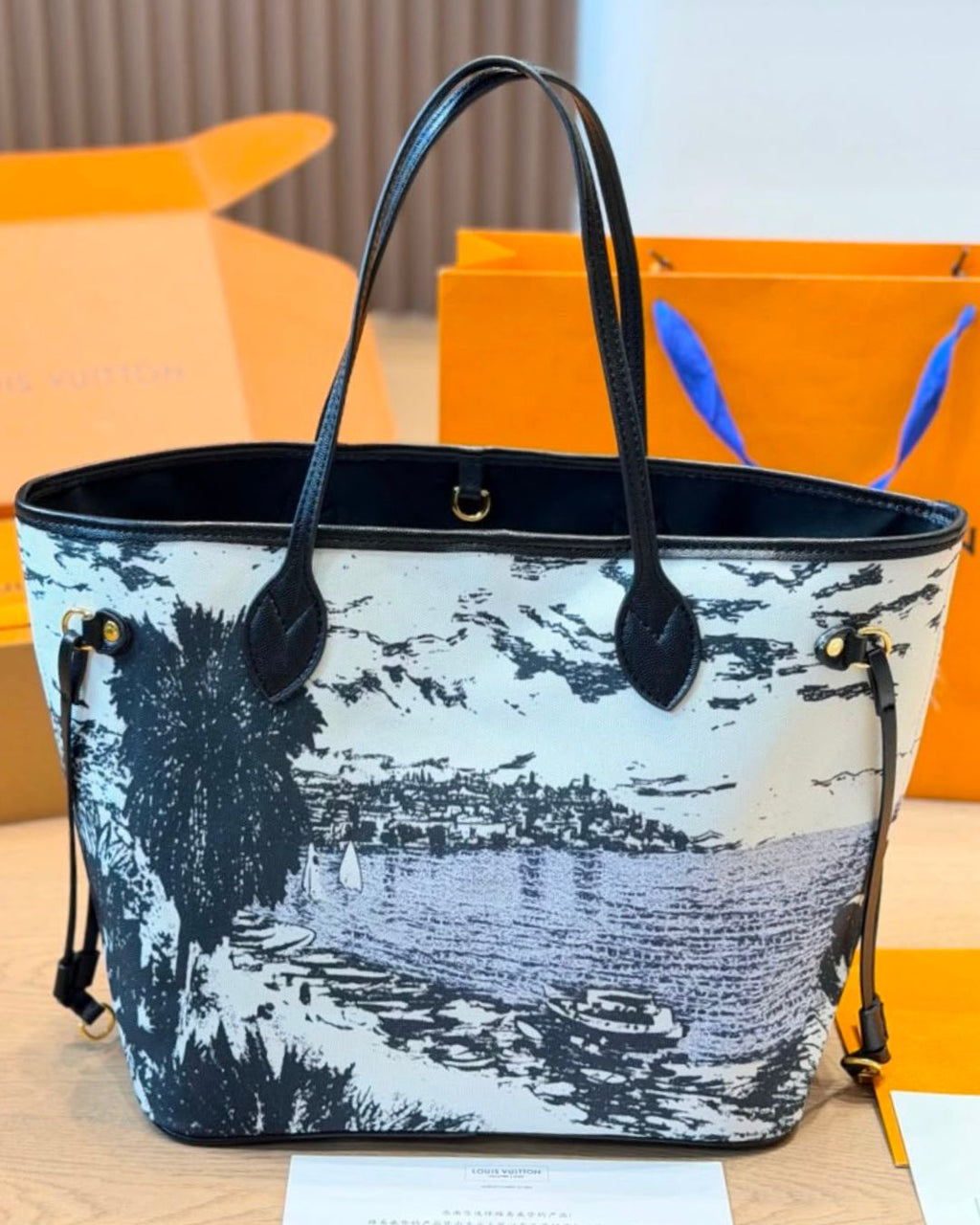LV Neverfull Printed Canvas Tote 45cm Master