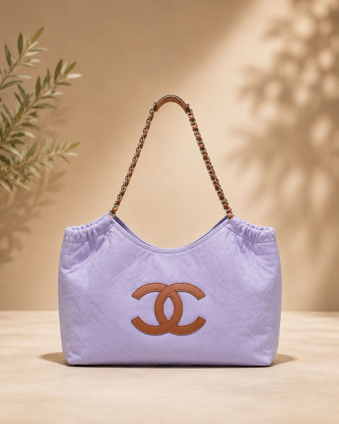 CHANEL Quilted Chain-Handle Tote 55cm A+