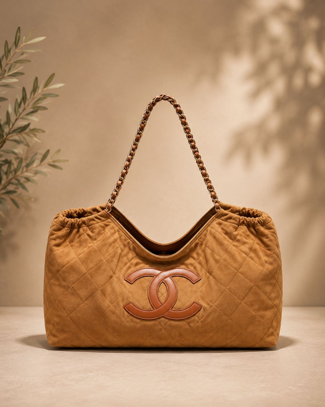 CHANEL Quilted Chain-Handle Tote 55cm A+
