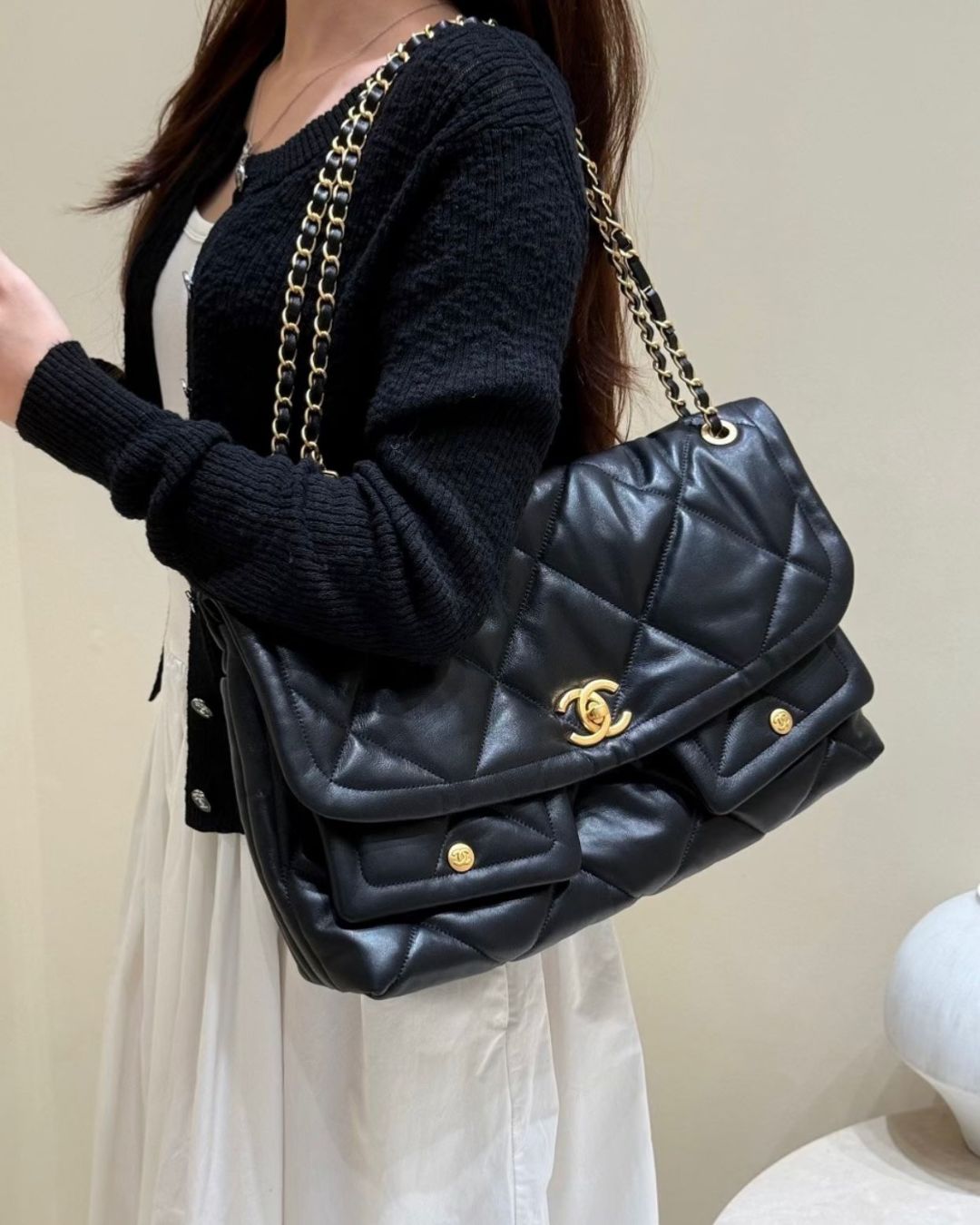CHANEL Quilted Flap Shoulder Bag 30cm