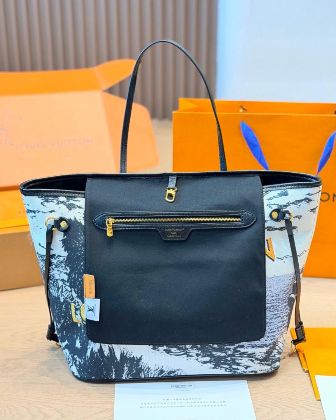 LV Neverfull Printed Canvas Tote 45cm Master