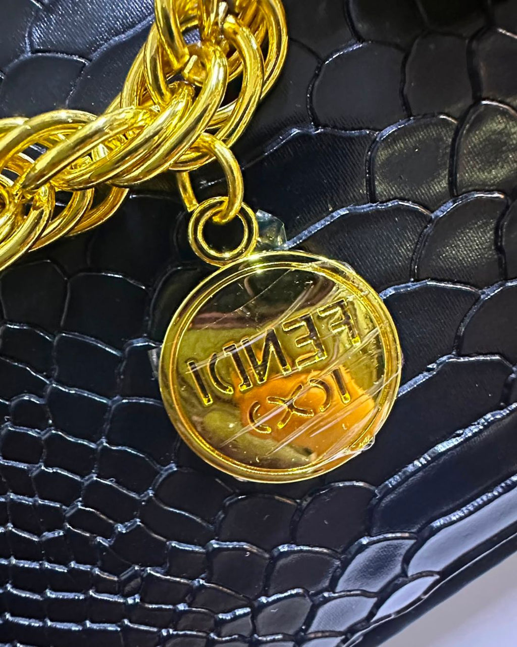 FENDI Python-Embossed Tote 30 cm A+