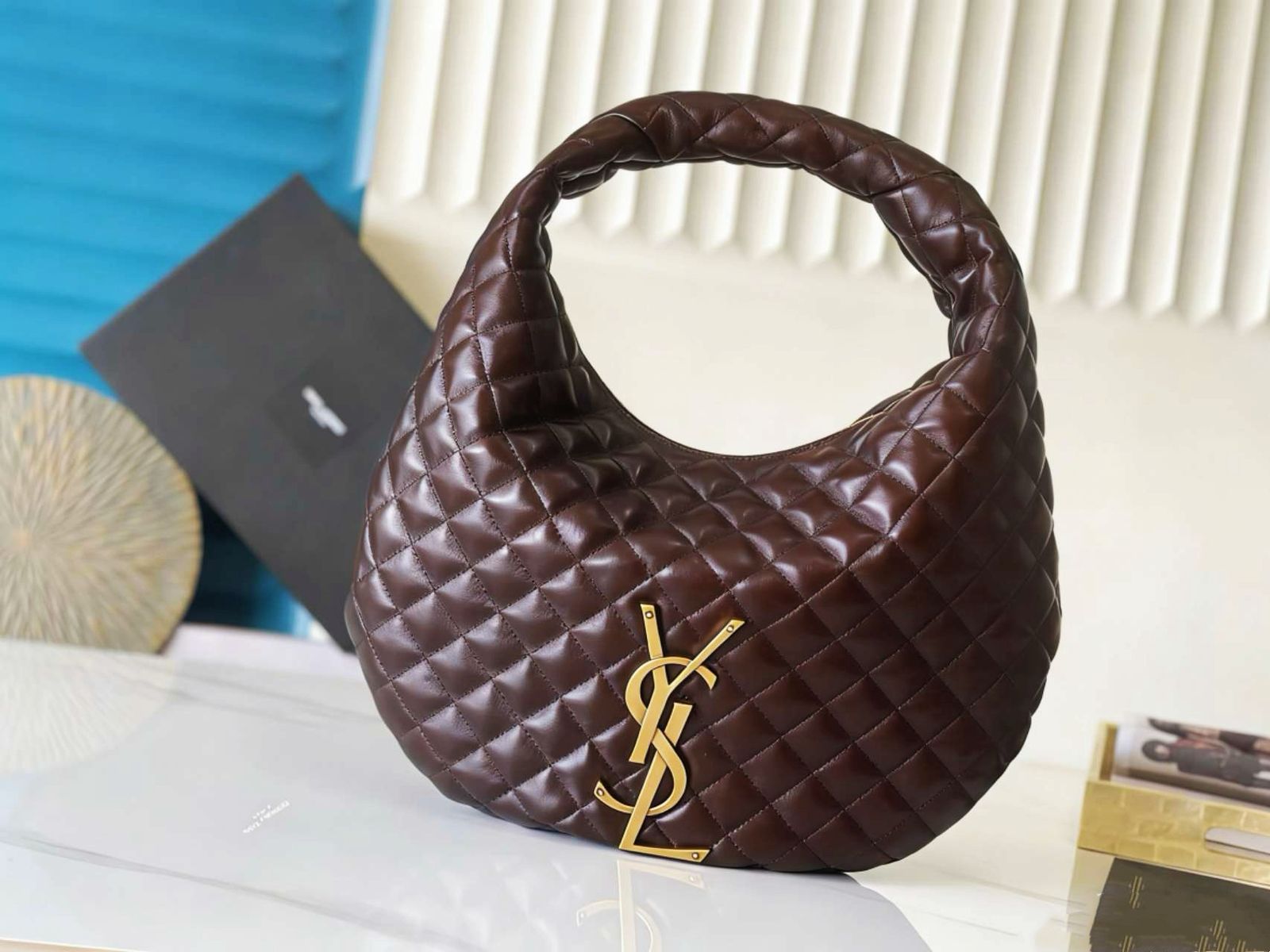 Saint Laurent Sade Hobo Bag — Quilted Lambskin | 44 cm | 5 Colors Without Box A+