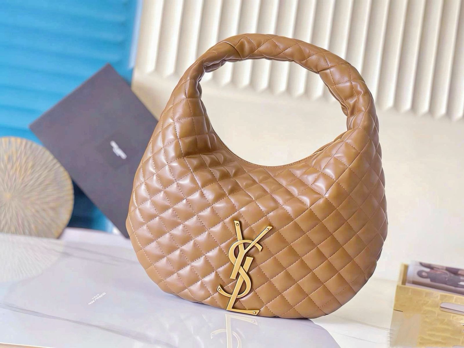 Saint Laurent Sade Hobo Bag — Quilted Lambskin | 44 cm | 5 Colors Without Box A+