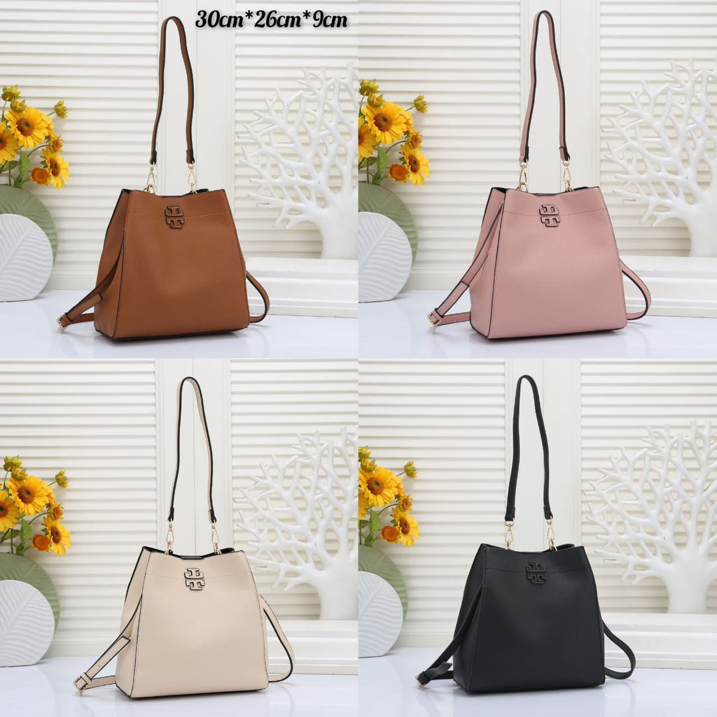 Tory Burch McGraw Bucket Bag — 30 cm | 4 Colors Without Box