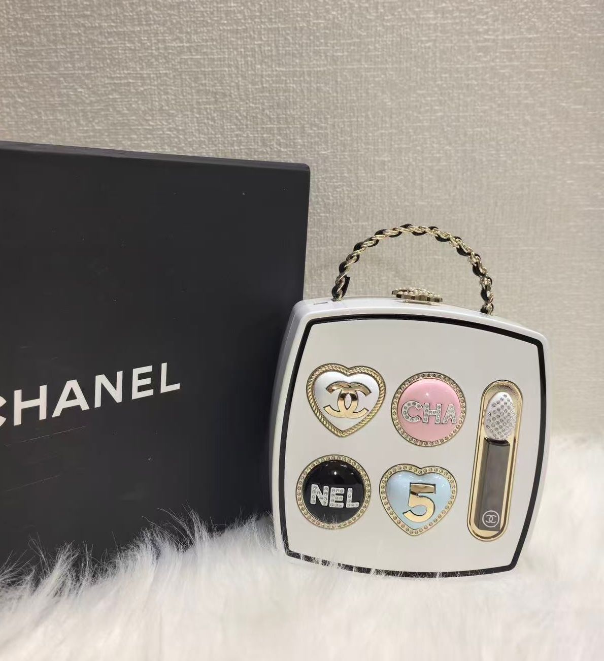 Chanel-Style Novelty Mini Handbag With Box A+