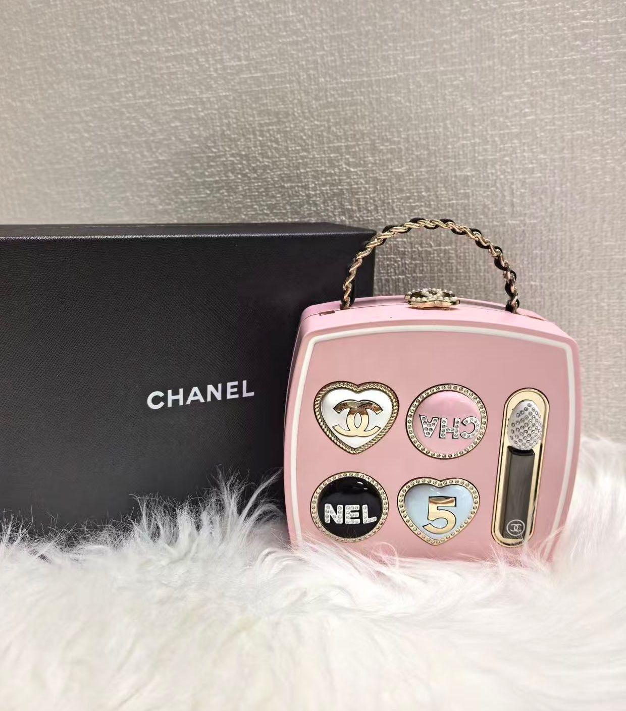 Chanel-Style Novelty Mini Handbag With Box A+