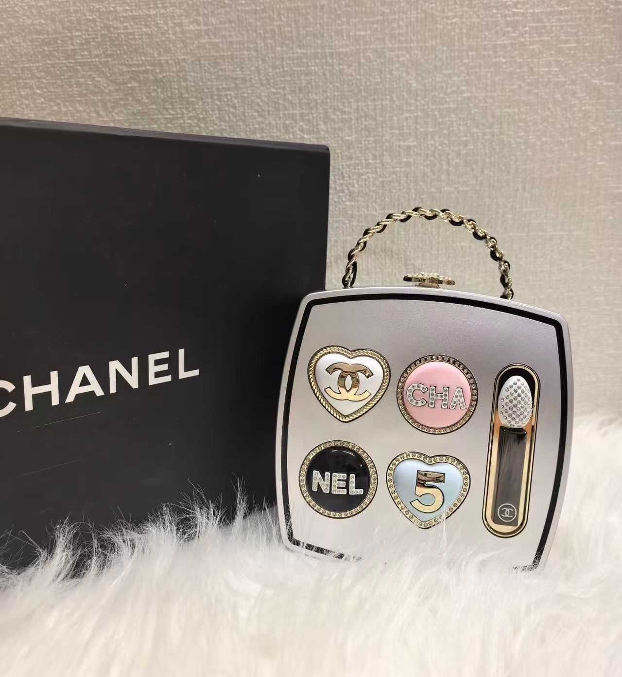 Chanel-Style Novelty Mini Handbag With Box A+