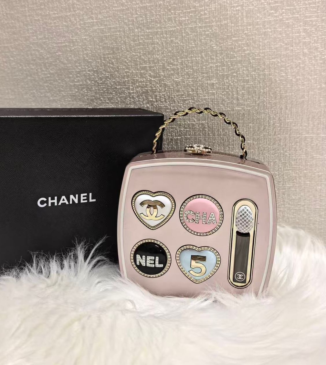 Chanel-Style Novelty Mini Handbag With Box A+