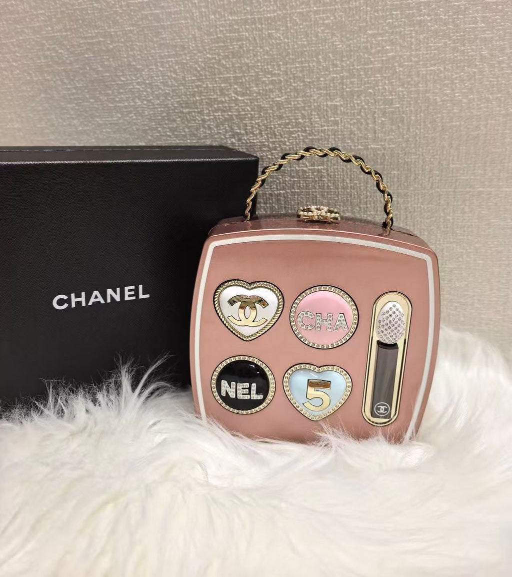 Chanel-Style Novelty Mini Handbag With Box A+