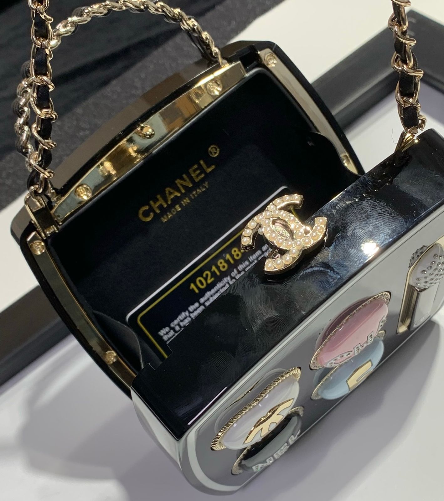 Chanel-Style Novelty Mini Handbag With Box A+