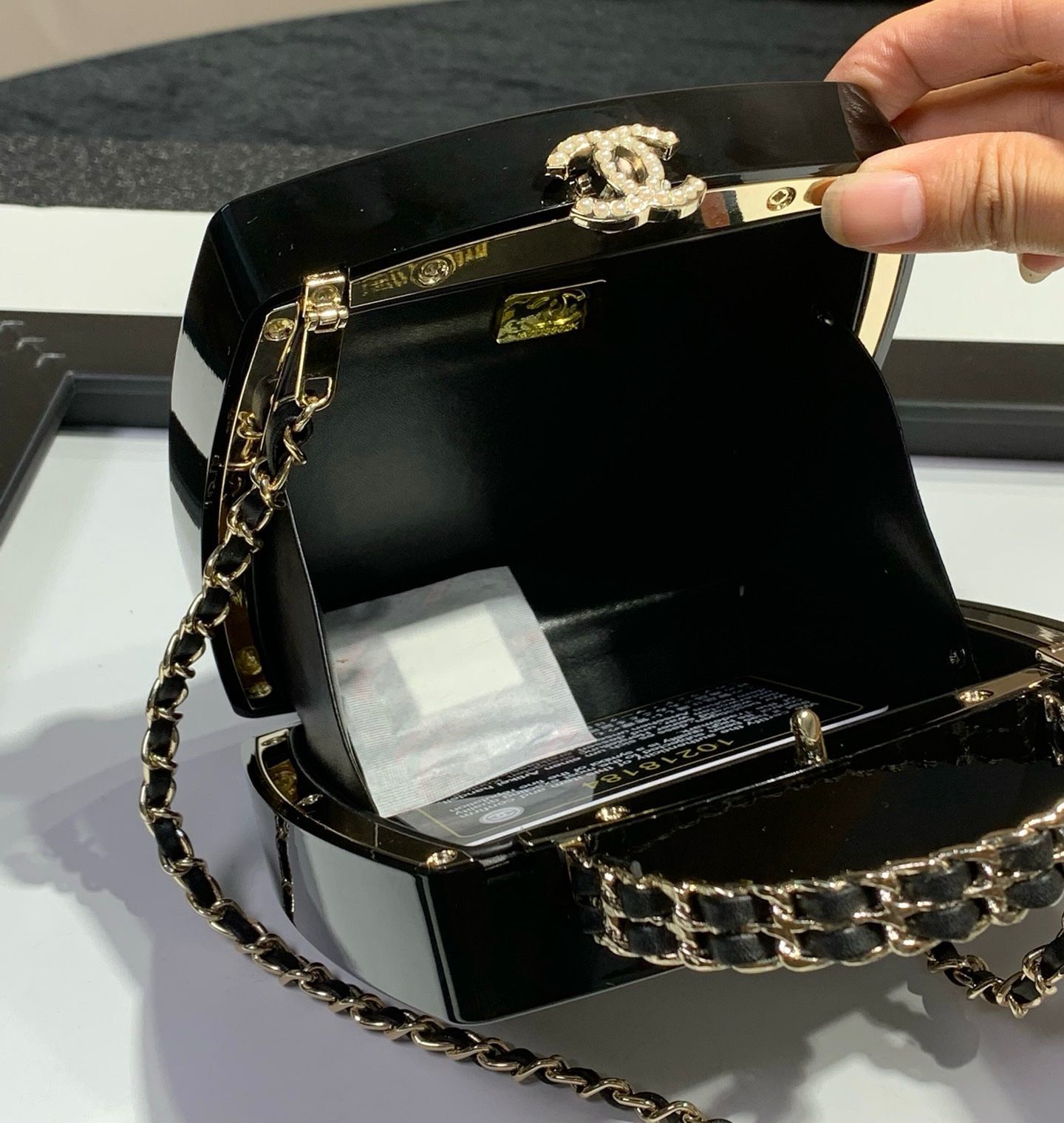 Chanel-Style Novelty Mini Handbag With Box A+